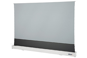 celexon CLR HomeCinema UST elektrische Boden-Hochkontrastleinwand 100″, 221 × 124 cm - weiß
