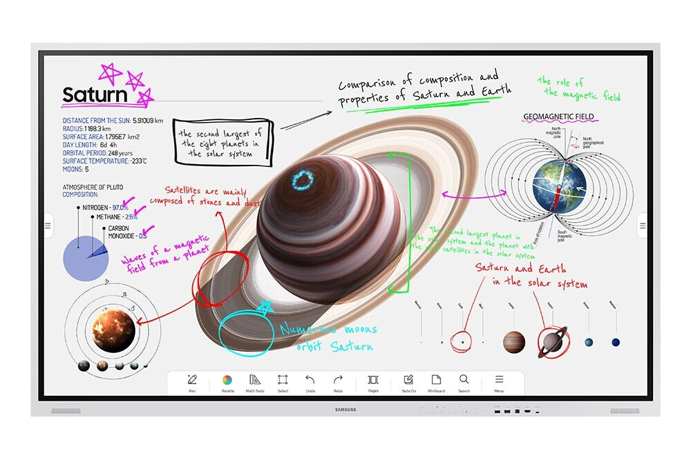 Samsung Flip Pro WM85B mit Weltraum Hintergrund