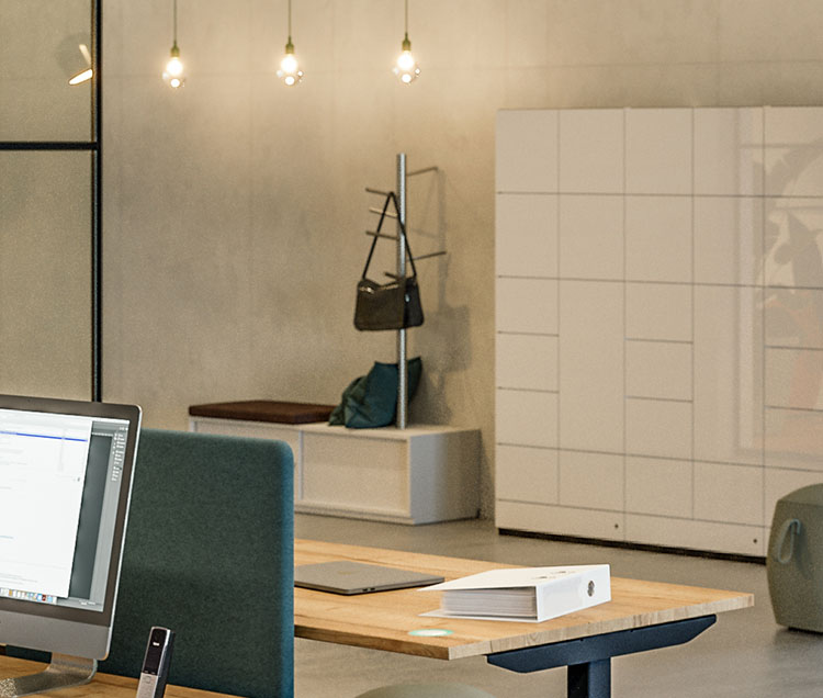 ASSMANN Syneo Part Schiebetürenschrank mit Garderobenelement und gepolsterter Sitzfläche für moderne Workspaces syneo_part_schiebetuer_2