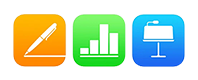 Drei Logos von Apple Office