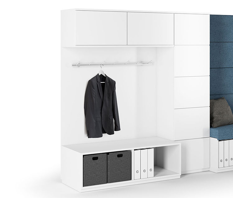 ASSMANN Syneo Part Garderobe mit Hängeschrank für modularen Stauraum und Jackenaufbewahrung syneo_part_garderobe_1