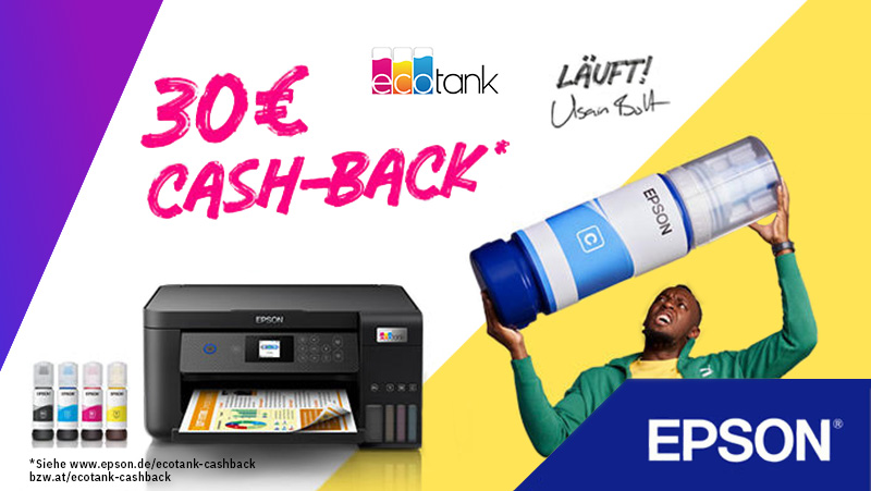 Epson EcoTank Drucker – 30€ Cashback sichern! Epson EcoTank Drucker – 30€ Cashback