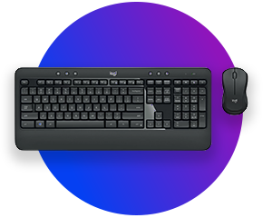 Tastatur und Maus, schwarz