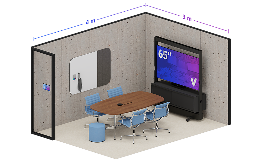 Meetingraum-Layout für 4 Personen