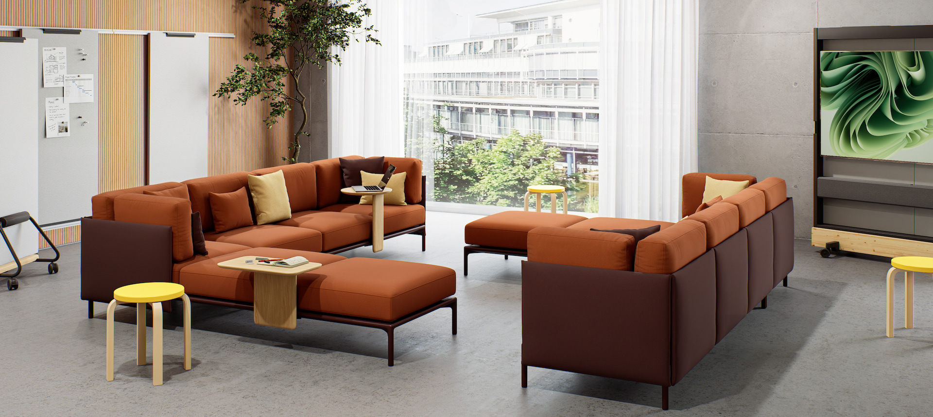Vitra Anagram Club Sofalandschaft mit Vitra Dancing Wall 2