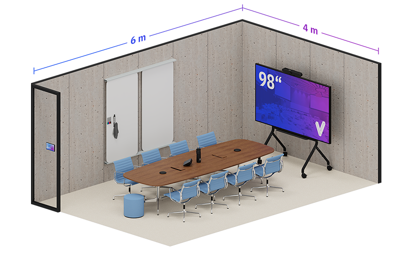 Meetingraum-Layout für 8 Personen