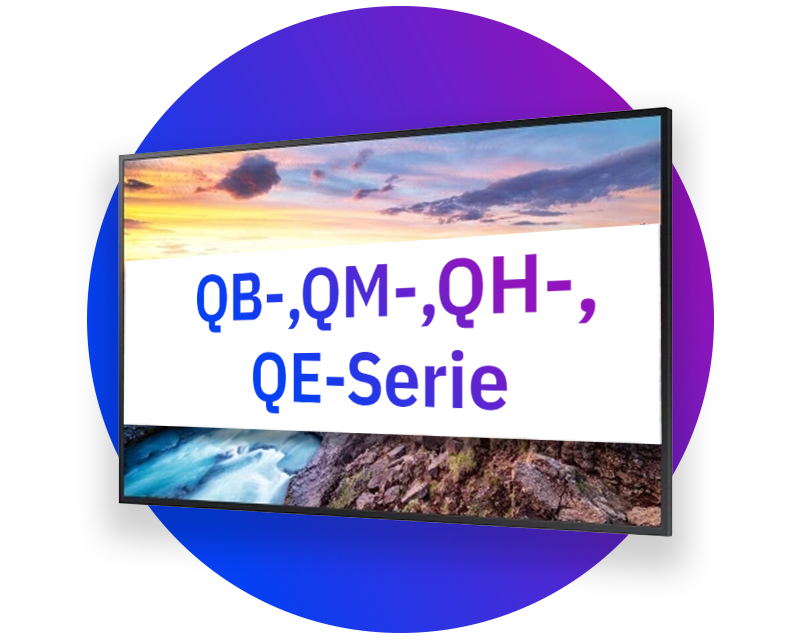 Profesionelle Samsung Standalone Displays (QB-, QM-, QH-, QE-Serie)