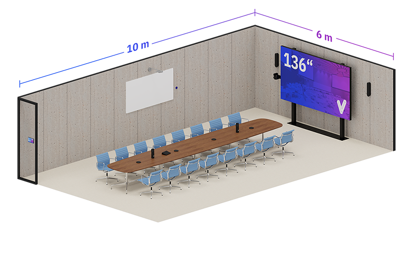 Meetingraum-Layout für 16 Personen