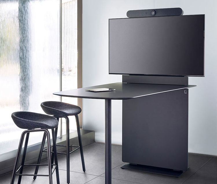 Holzmedia UC Displaystele_W6 für die elegante Integration von Konferenzraumtechnik holzmedia_w6_2_listing