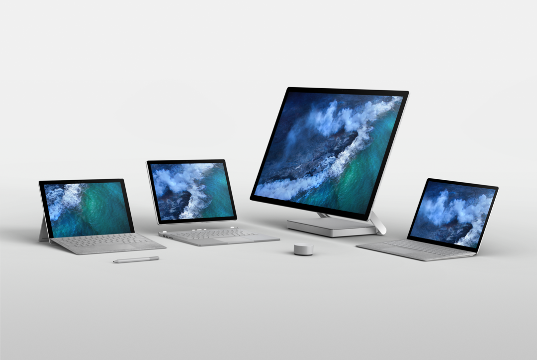 Microsoft Surface Family bestehend aus 4 verschiedenen Produkten 